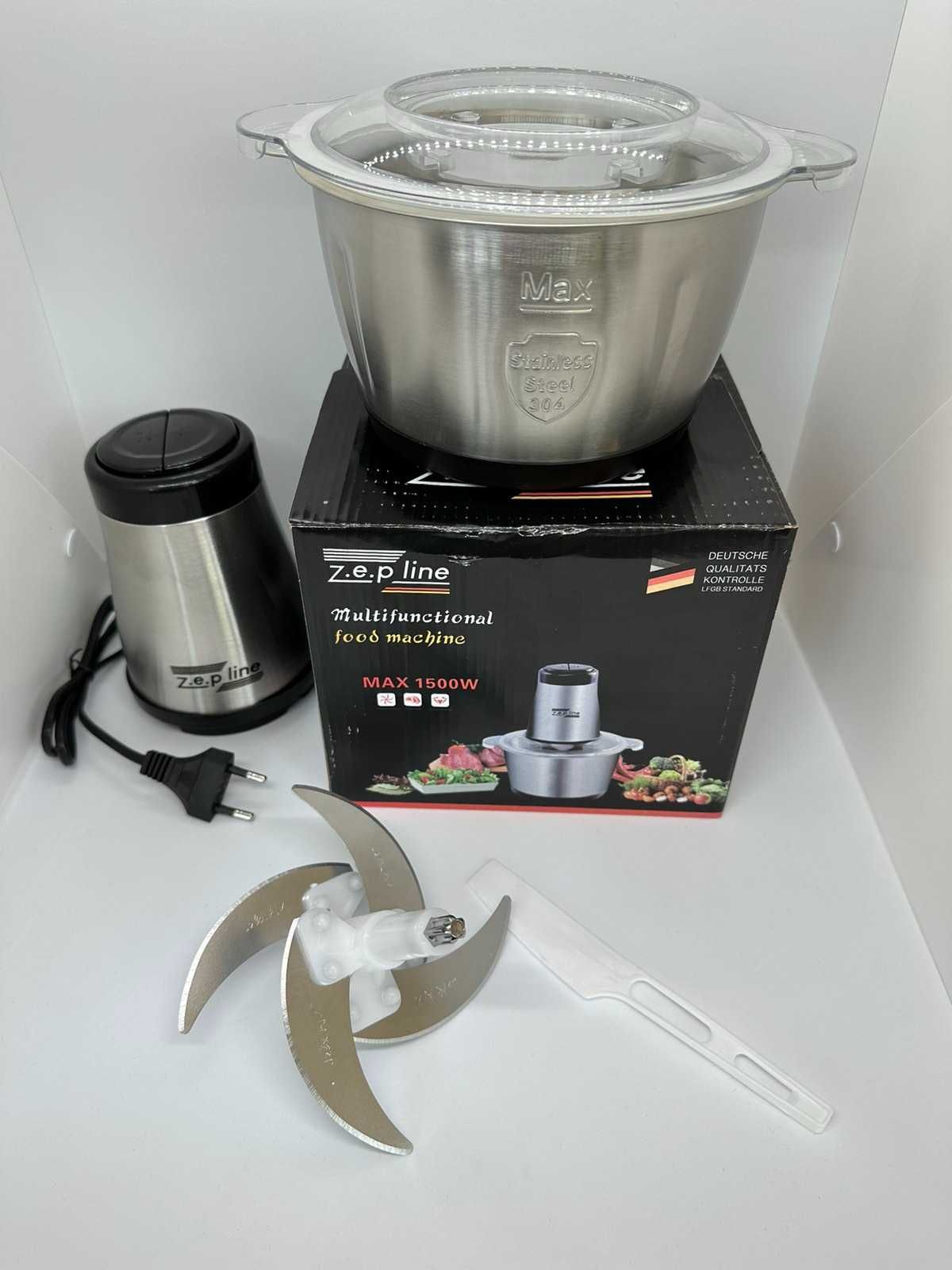 Измельчитель "Молния" Zepline 1500 W Измельчитель с металл  чашей 2л