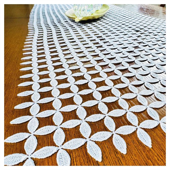 Biały Obrus Gipiurowy Bieżnik Serwetka Na Wymiar 50/150 cm