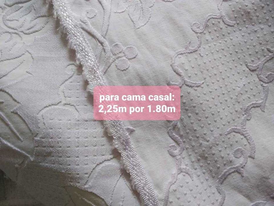 Colcha folhas, para cama casal, 2.25x1.80m