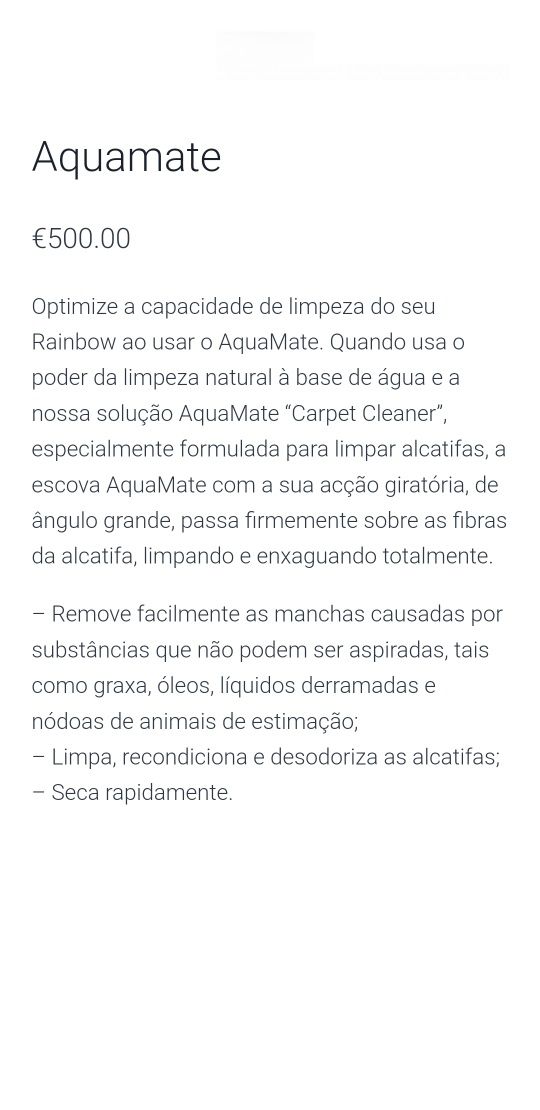 Rainbow - Aquamate - Limpa carpetes sem tirar do lugar.