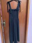 Macacão Jumpsuit Alças Preto Acetinado