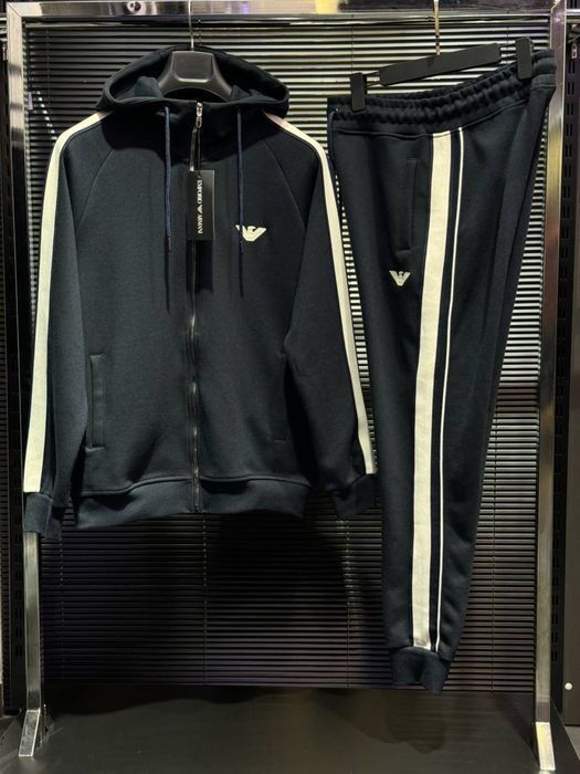 LACOSTE мужской спортивный костюм синий зип худи штаны кофта