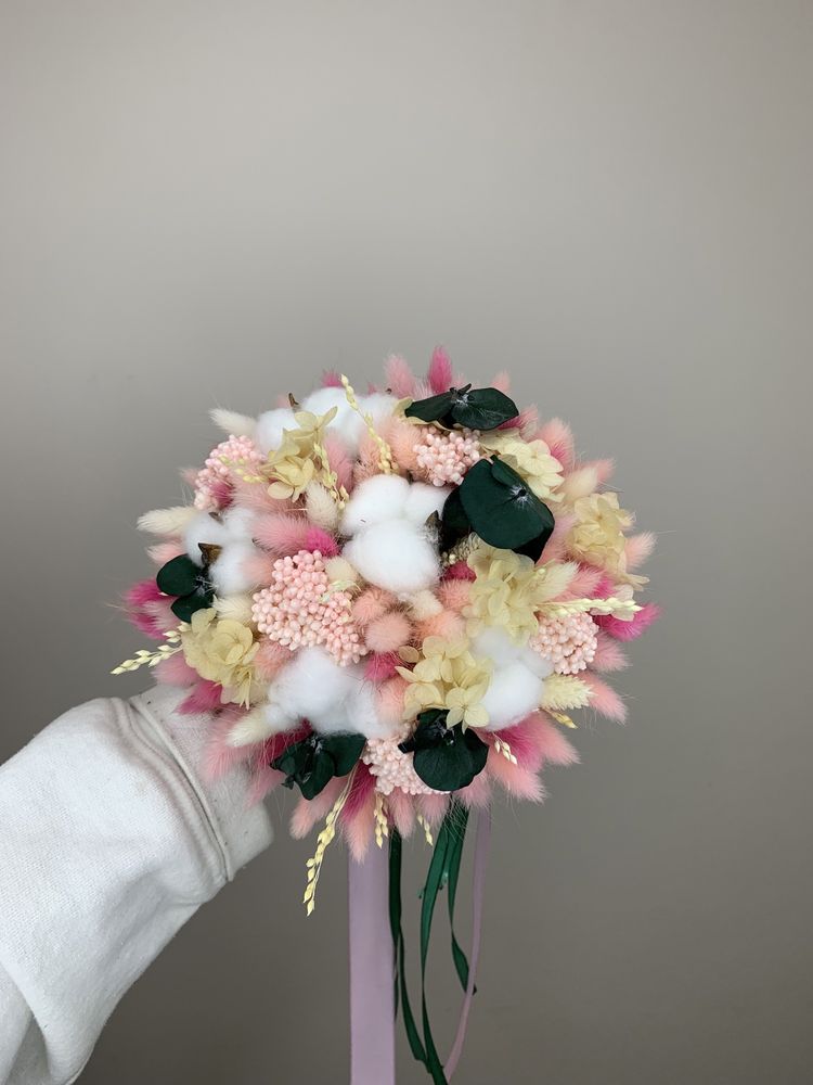 Букет из сухоцветов свадебный весільний букет