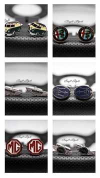 Botões de Punho MG, Maserati, Aston Martin, Mini Cooper, Pão de Forma
