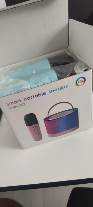 Karaoke k52 dla dzieci głośnik RGB + 2 mikrofony