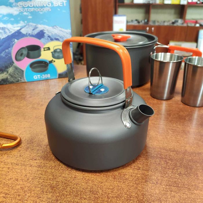 Набор туристической металлической посуды для походов Camping cooking