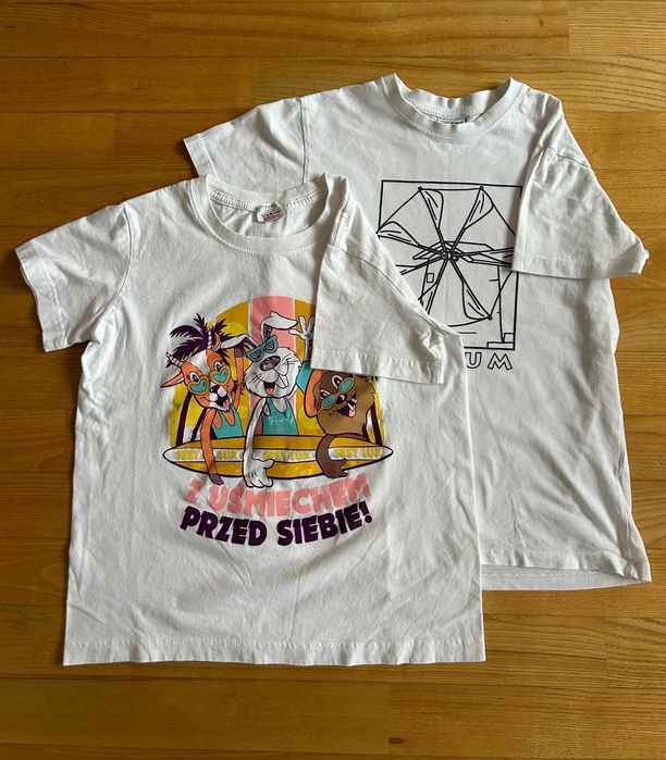 Paka na lato Koszulki Tshirt 2 szt 146 cm 10-11 lat Bawełna