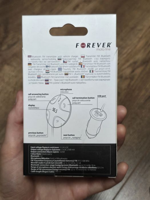 Transmiter bluetooth z ładowarką samochodową
