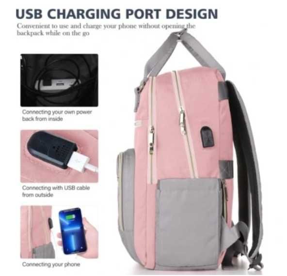 YIORMIOR Plecak damski na laptopa 15,6", przyłącze USB wyprzedaż!!!
