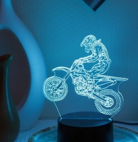 Sportowe oświetlenie LED motocykl cross 3d
