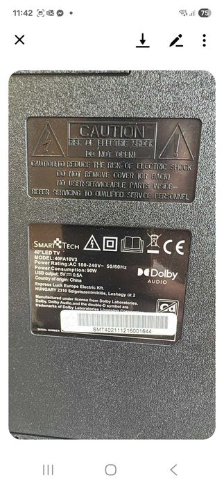Tv SmartTECH LED tv40FA10V3