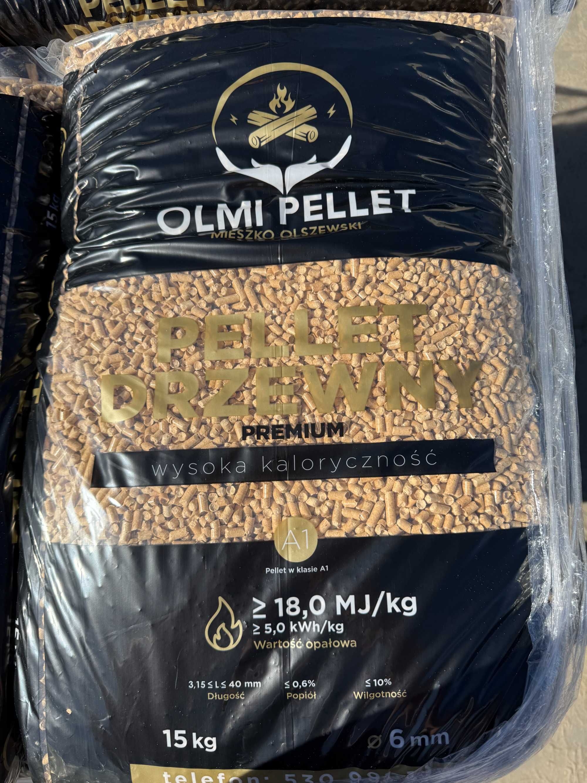 Pellet PRODUCENT "OLMI" - Certyfikat "Dobry Pellet" - Pelet sosna 6mm