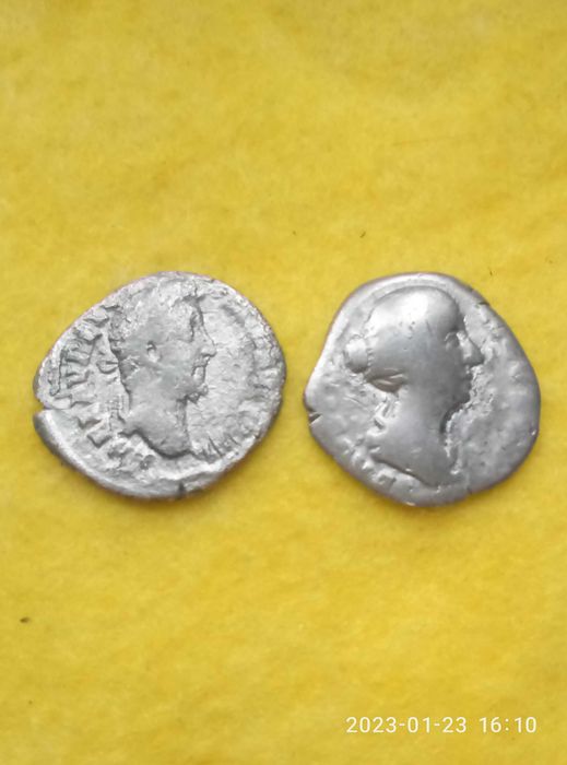 Монета  древнего  Рима.  Динарій  срібло.。