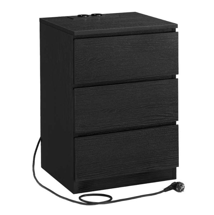 Nowoczesny stolik nocny z funkcją ładowania USB i gniazdkiem