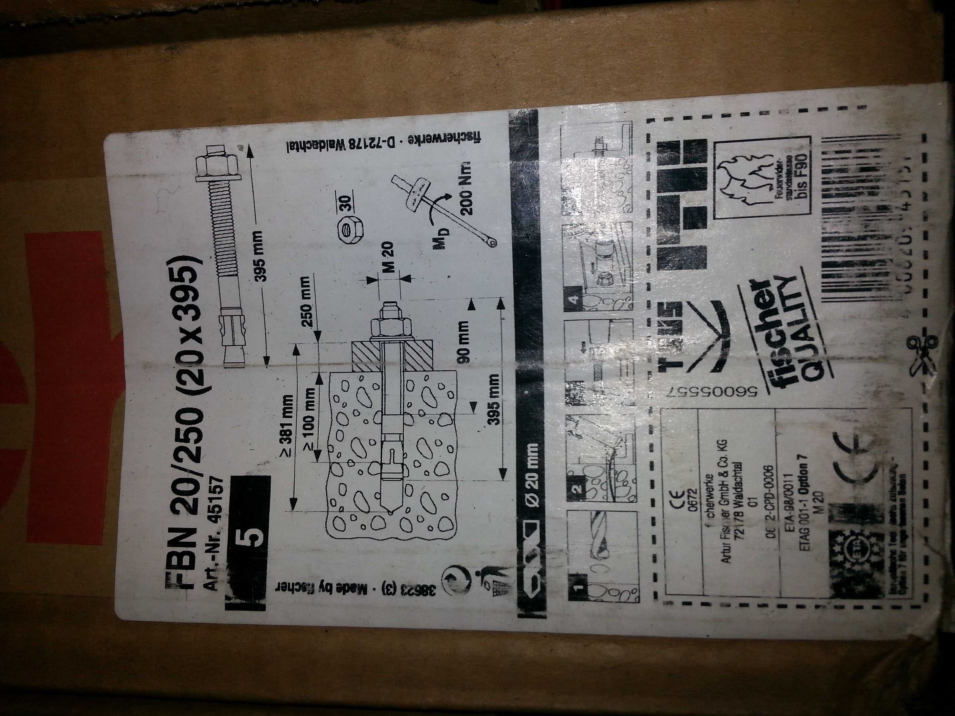 Kotwa Sworzniowa Fischer FBN 20/250 (20x395)