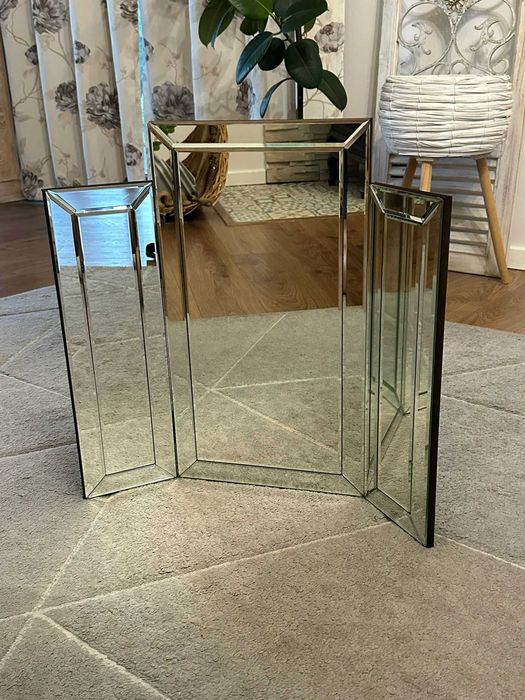 Glamour fazowane lustro 3 skrzydłowe na toaletekę