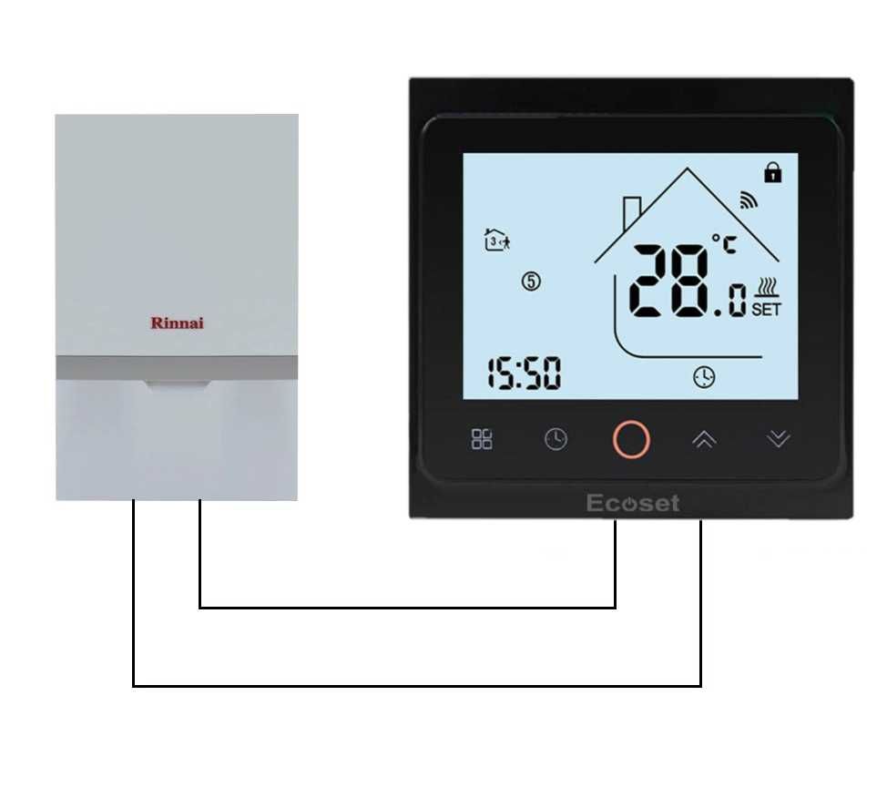 WiFi терморегулятор для котлів Ecoset PWT-002 WiFi (білий,чорний)