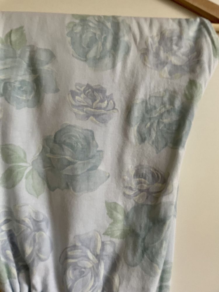 Niebieska bawełniana piżama w róże rozm 46/44