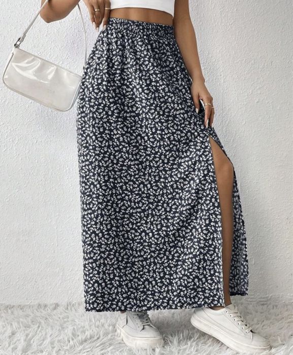 Saia Azul Marinho Com racha