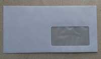 Koperty białe DL 100 sztuk z prawym okienkiem 110 x 220 mm