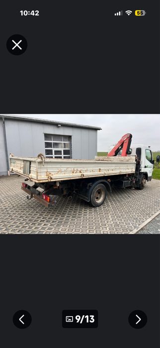 Mitsubishi canter com grua e bascúla