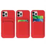 Etui Silikonowe z kieszonką na kartę do iPhone 11 Pro (czerwone)