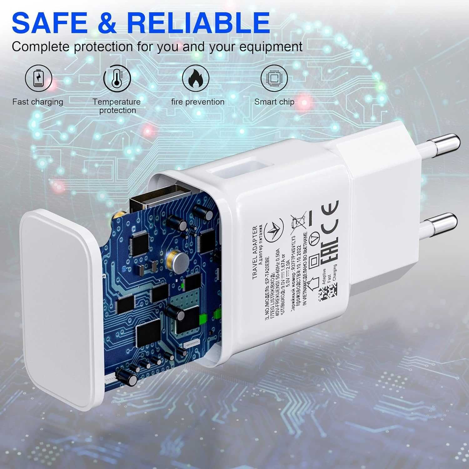 Ładowarka zasilacz z kablem USB C szybkie ładowanie UNIWERSALNA  biała