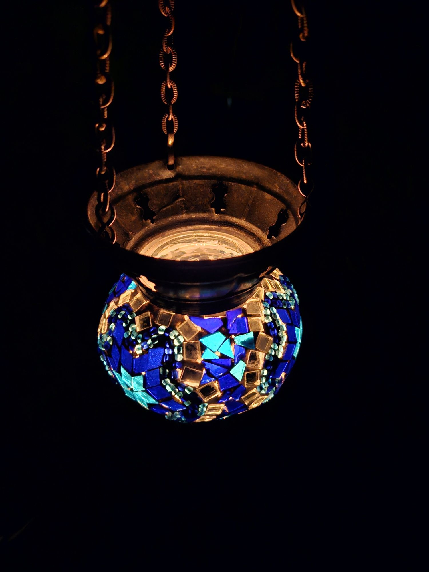 Świecznik mozaikowy wiszący turecki