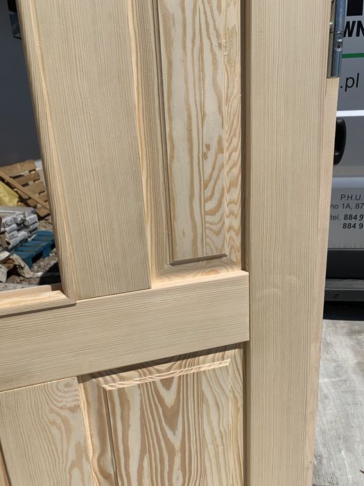 Drzwi zewnętrzne lite drewniane OD RĘKI sosnowe ocieplane CAŁA POLSKA