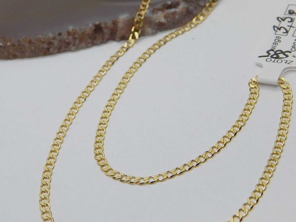 złoty łańcuszek splot pancerka złoto pr 585 długość 50 cm