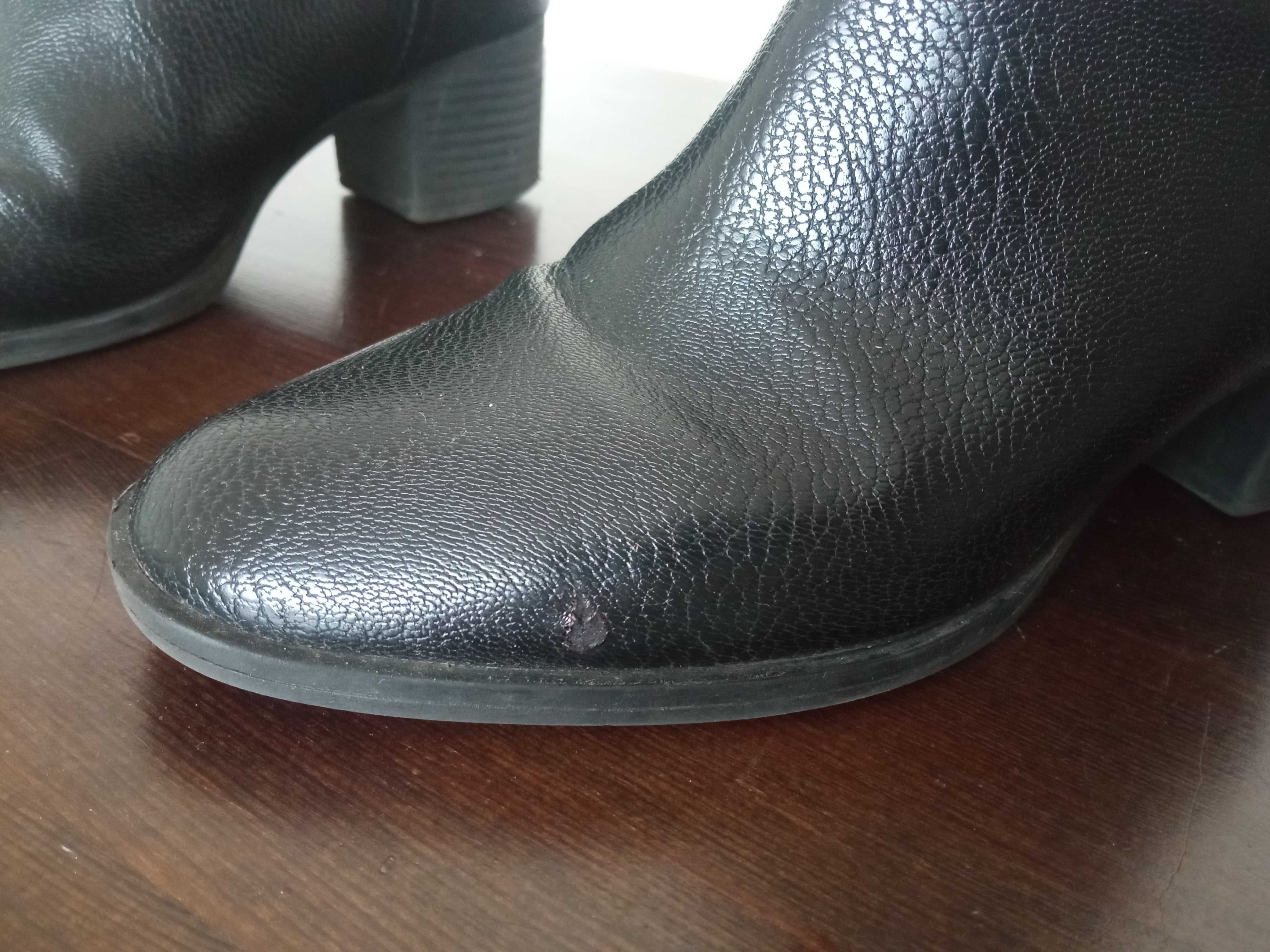 Buty damskie Botki na obcasie H&M czarne 37 wiosenne jesienne