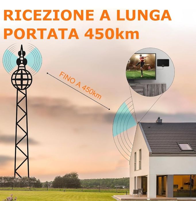 Boyoye Mocna wzmacniana antena telewizyjna do pomieszczeń