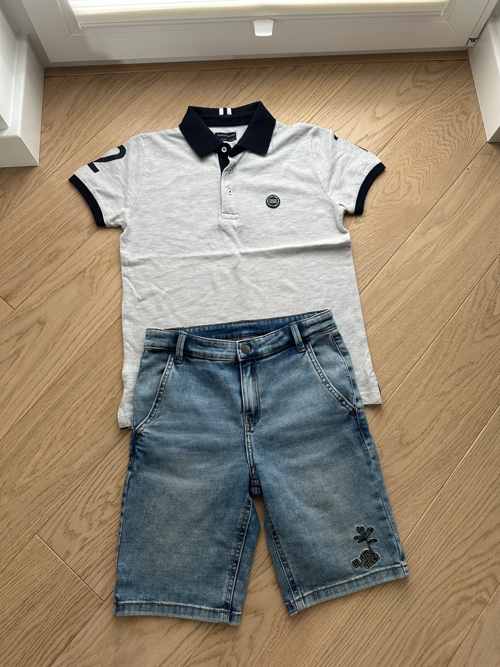 Komplet chłopięcy Mayoral/Nakutavake spodenki +polo - rozmiar 140/134