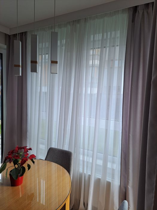 Zasłona szara karnisz bądź ząbki taśma 140x255 6 sztuk