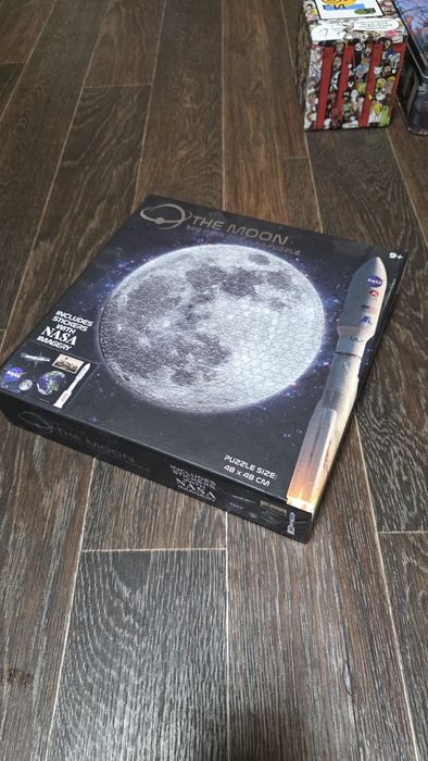 Пазли, puzzle, дерев'яні пазли, луна, жираф