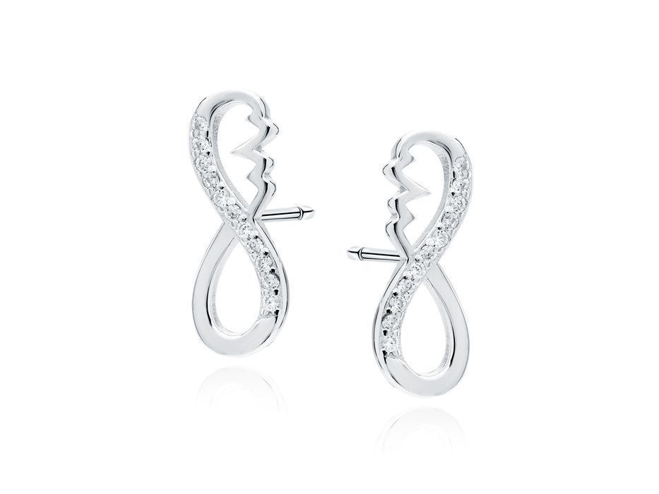 Rodowane Kolczyki Nieskończoność Linia Życia Tętno Z1918Er_W