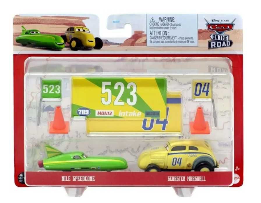 Auta w Trasie Pixar Mattel - Nile Speedcone i Gearsten Marshall 2-pak