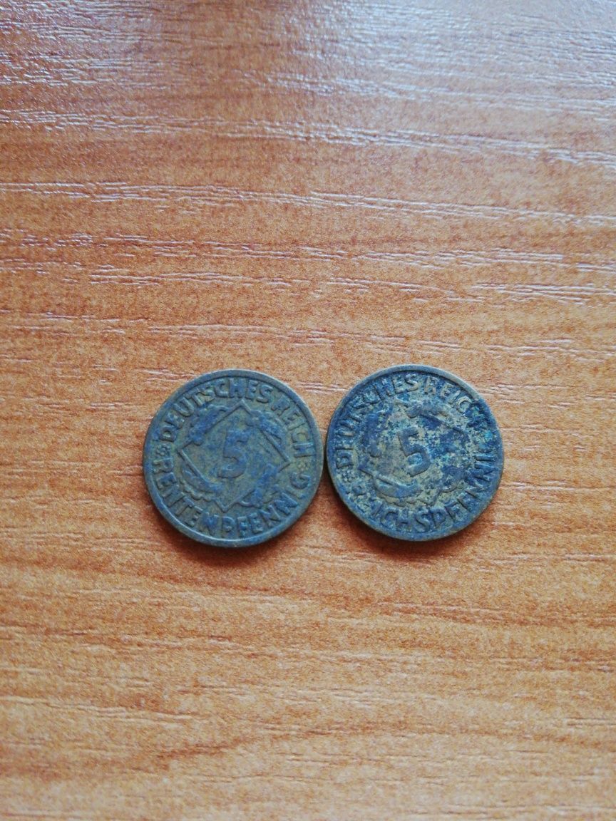 Moneta 5 deutsche reichspfennig 1924/25r
