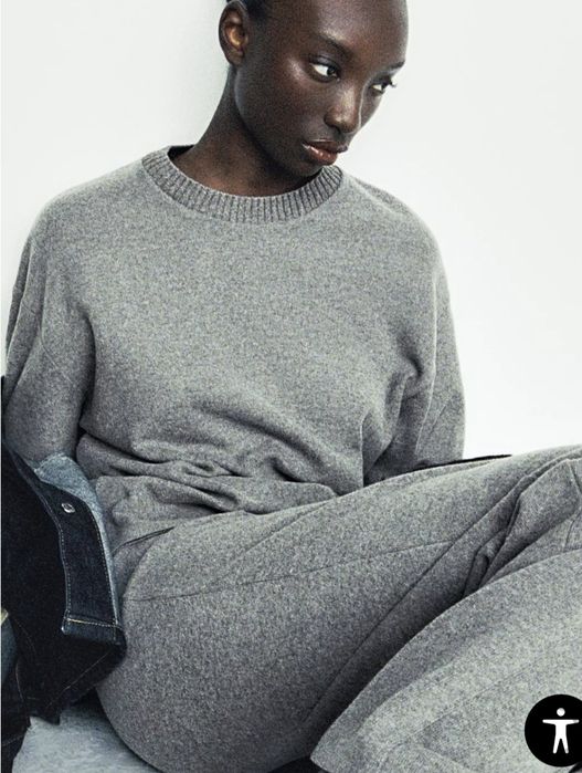 Комплект штани светр сірий soft zara s