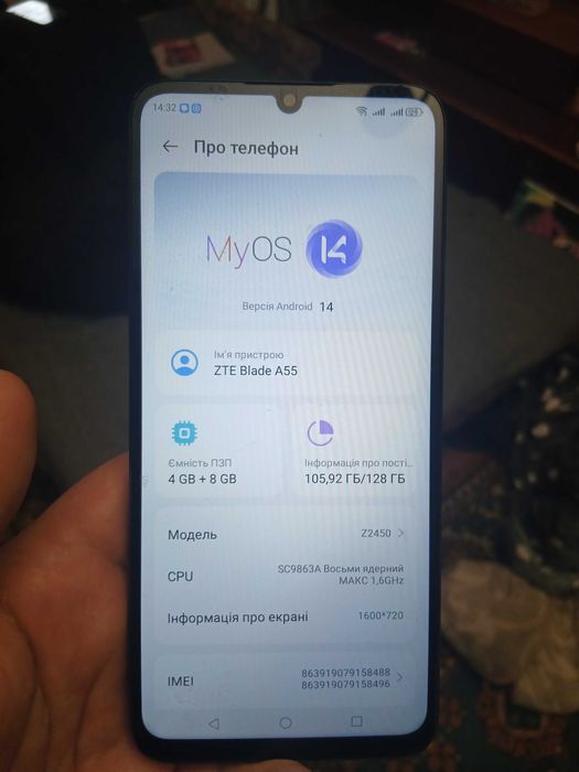 Продам телефон ZTE 55