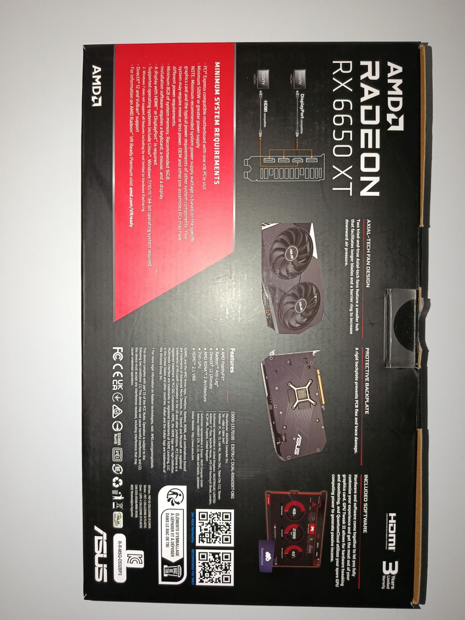 ASUS Radeon RX 6650 XT DUAL OC V2 8 GB GDDR6