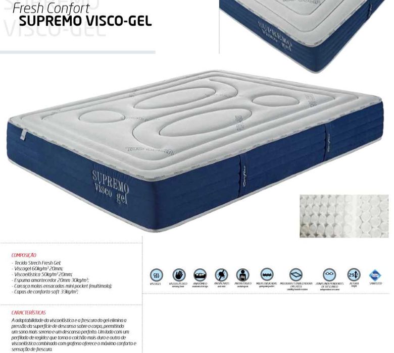 Colchões de Casal - Viscoelástico, Molas Ensacadas todas as medidas.
