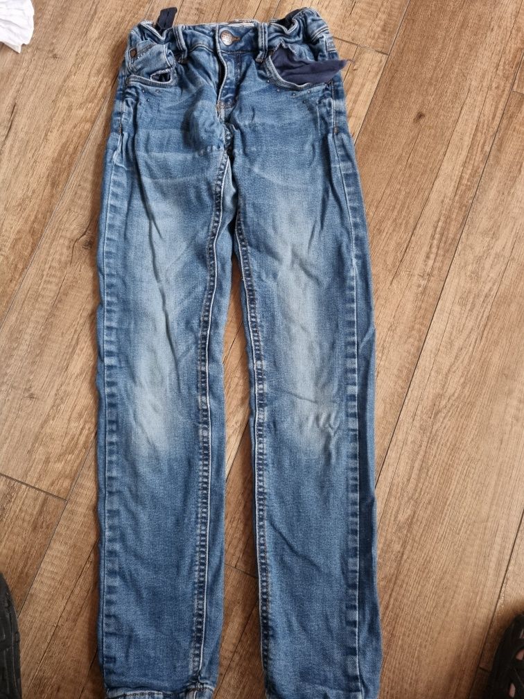 Ocieplane flanelą jeansy 140