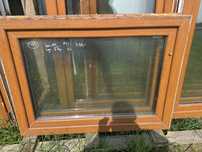 2x okna plastikowe 117x85 zloty dab obustronny garaz demontaz Ru