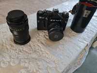 Aparat Zenit 12XP z dodatkowym obiektywem