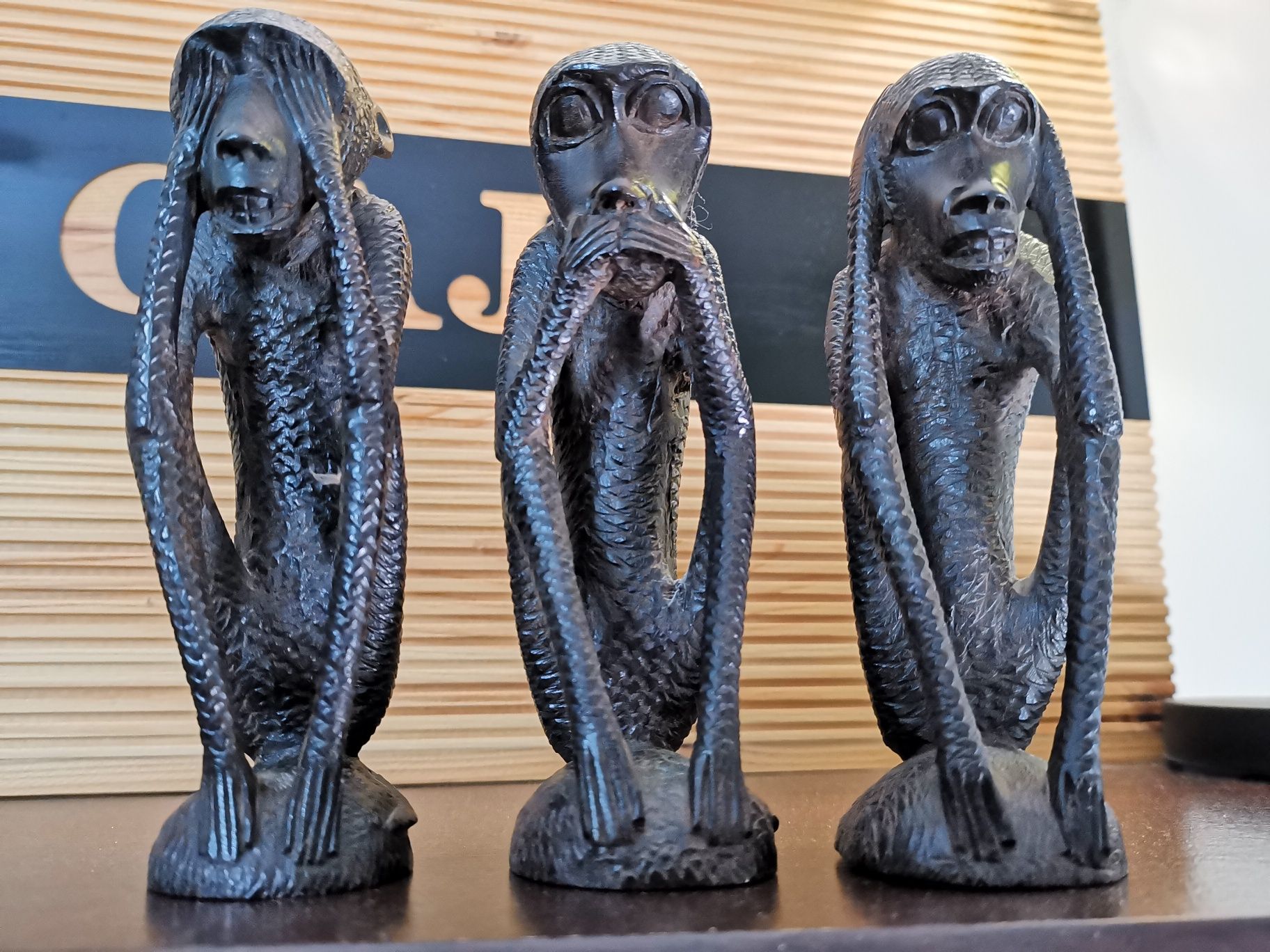 Arte Africana, Três Macacos, Pau Preto