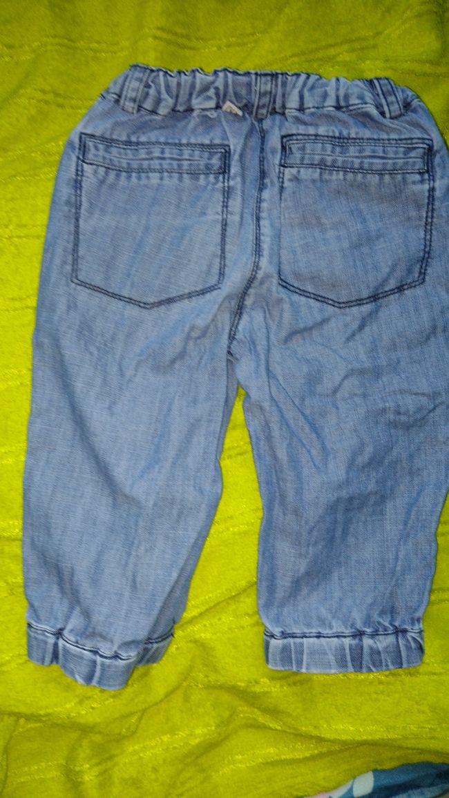 Spodnie 3/4 po kolana niebieskie 80 jak jeans