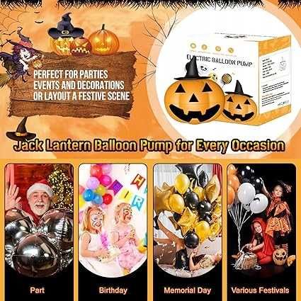 HALLOWEENOWA Dynia, OZDOBA CAŁOROCZNA Elektryczna pompka do balonów
