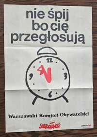 Dwa dwustronne plakaty Solidarność, wybory 1989, Lech Wałęsa