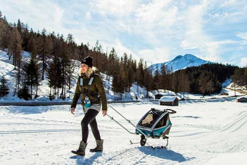 Zestaw narciarski Qeridoo, do przyczepki rowerowej - powystawowy